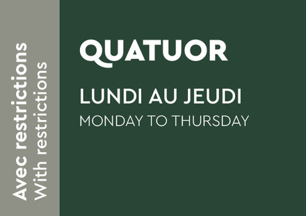 Quatuor avec voiturettes 2026 - lundi au jeudi avec restrictions