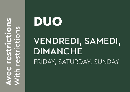 Twosome 2026 - Friday, Saturday, Sunday and Holidays with restrictions