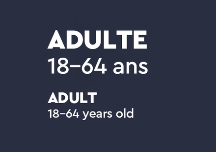 Billet Journée - Adulte 18 à 64 ans